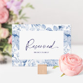 Invitation Dusty Blue Floral Reserved Seating Card