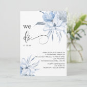 Invitation *~* Dusty Blue Floral RSVP - QR Rose AR15 MARIAGE (Debout devant)