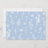 Invitation Dusty Blue Floral Vin Raffle Fête des mariées Jeu (Dos)