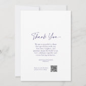 Invitation Dusty Blue Floral Wedding Menu & Thank You Card (Dos)