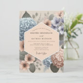 Invitation Dusty Blue Floral Whimsical Wedding (Debout devant)
