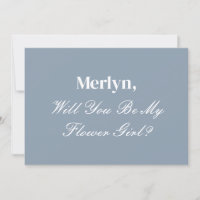 Dusty Blue Flower Proposition Mariage minimal