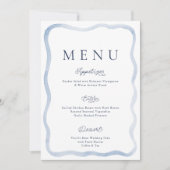 Invitation Dusty Blue French Estate Wedding Menu Card (Devant)