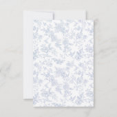 Invitation  Dusty Blue French Floral Toile Wedding (Dos)