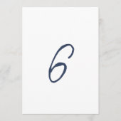 Invitation Dusty Blue French Stripe Wedding Table Number 6 (Devant)