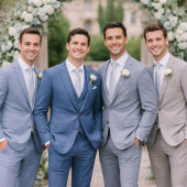 Invitation Dusty Blue French Wedding Attire Card 