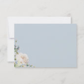 Invitation Dusty Blue Garden Floral Détails du Mariage (Dos)