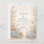 Invitation Dusty Blue Garden Wedding (Devant)