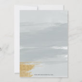 Invitation Dusty Blue Gold Calligraphy Fête des mariées (Dos)