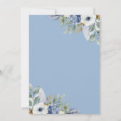 Invitation Dusty Blue Gold Floral Boy Baby shower (Dos)
