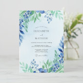 Invitation Dusty Blue Graceful Spring Wedding (Debout devant)