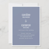 Invitation Dusty Blue Gray Modern Minimal Typography Wedding (Devant)