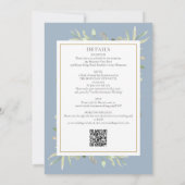 Invitation Dusty Blue Green All In One QR Code Mariage (Dos)
