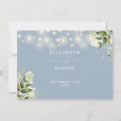 Invitation Dusty Blue Greenery Détails du Mariage Information (Dos)