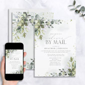 Invitation Dusty Blue Greenery Élégante Fête des mariées virt