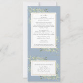 Invitation Dusty Blue Greenery Feuilles tout en un Mariage (Dos)