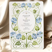 Invitation Dusty Blue Greenery Foliage Mariage