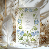 Invitation Dusty Blue Greenery Foliage Mariage