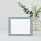 Invitation Dusty Blue Grid Frame Note Card (Debout devant)