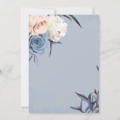 Invitation Dusty Blue Gris & Pêche Fleurs Mariage Shower (Dos)