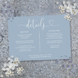 Invitation Dusty Blue Heart Détails du script Informations