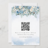 Invitation Dusty Blue Hydrangea Photo QR Code Enregistrer La  (Dos)