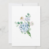 Invitation Dusty Blue Hydrangea White Rose Mariage (Dos)