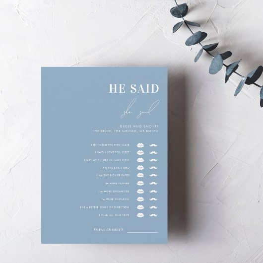 Invitation Dusty Blue Il Dit Qu'Elle A Dit Fête des mariées G