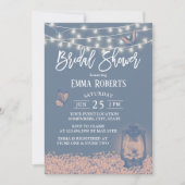 Invitation Dusty Blue Lantern & Baby's Breath Fête des mariée (Devant)