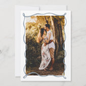Invitation Dusty Blue Leaf Mariage photo (Dos)