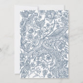 Invitation Dusty Blue Line Art Fleur sauvage Floral (Dos)