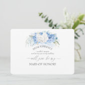 Invitation Dusty Blue Maid of Honor Bridesmaid Proposition (Debout devant)