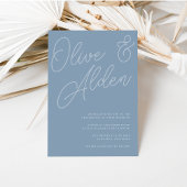 Invitation Dusty Blue | Mariage de filigrane de script