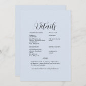 Invitation Dusty Blue Mariage Detail (Devant / Derrière)