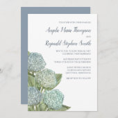 Invitation Dusty Blue Mariage Moderne Hydrangea Simple (Devant / Derrière)