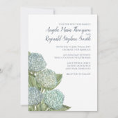 Invitation Dusty Blue Mariage Moderne Hydrangea Simple (Devant)
