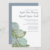 Invitation Dusty Blue Mariage Moderne Hydrangea Simple (Devant / Derrière)