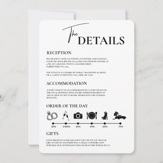 Invitation Dusty Blue Mariage Ordre des événements (Devant)