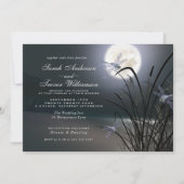 Invitation Dusty Blue Mariage Pleine lune dragonfly Pond (Devant)