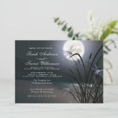 Invitation Dusty Blue Mariage Pleine lune dragonfly Pond (Debout devant)