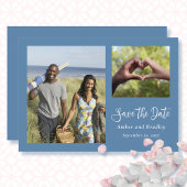 Invitation Dusty Blue Mariage QR Code minimum Enregistrer la 