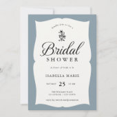 Invitation Dusty Blue Mariage Royal Classique (Devant)