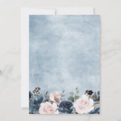 Invitation Dusty Blue Mauve Rose ardoise Fête des mariées flo (Dos)