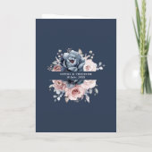 Invitation Dusty Blue Mauve Rose rose ardoise Mariage floral (Dos)