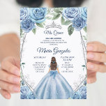 Invitation Dusty Blue Mexicaine Princesse Quinceanera<br><div class="desc">Dusty Blue Mexican Girl Princess Quinceanera Invitation Mis Quince Anos,  15e anniversaire, </div>