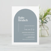 Invitation Dusty Blue Minimal Arch Baby shower de Brunch bébé (Debout devant)