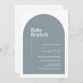 Invitation Dusty Blue Minimal Arch Baby shower de Brunch bébé (Devant / Derrière)