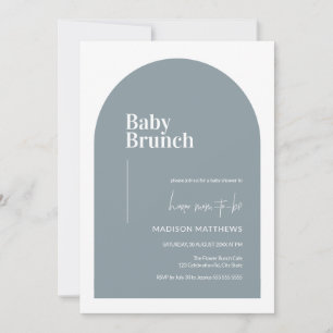 Invitation Dusty Blue Minimal Arch Baby shower de Brunch bébé