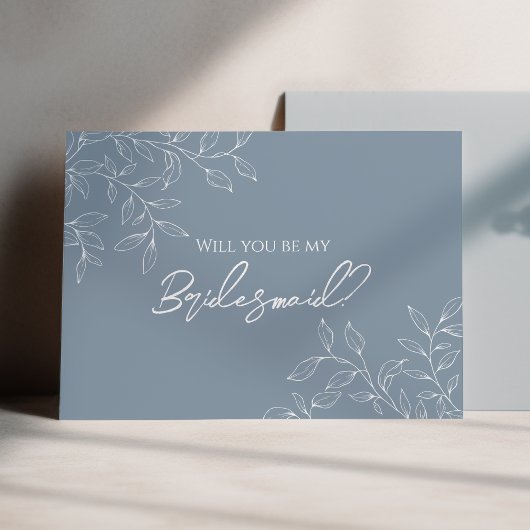 Invitation Dusty Blue Minimal Mariage Bridesmaid Proposition