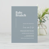 Invitation Dusty Blue Minimalist Baby shower de Brunch pour b (Debout devant)